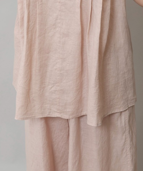 Munich（ミューニック）の「【吸水性」【発散性」フレンチリネンタックブラウス（シャツ/ブラウス・レディース・モカ/ホワイト/コーラルピンク/ライトピンク・FREE）」の17枚目の写真