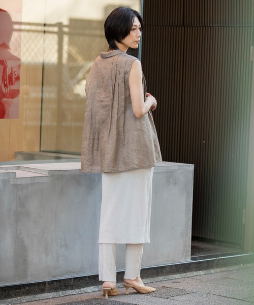 Munich（ミューニック）の「【吸水性」【発散性」フレンチリネンタックブラウス（シャツ/ブラウス・レディース・モカ/ホワイト/コーラルピンク/ライトピンク・FREE）」の20枚目の写真