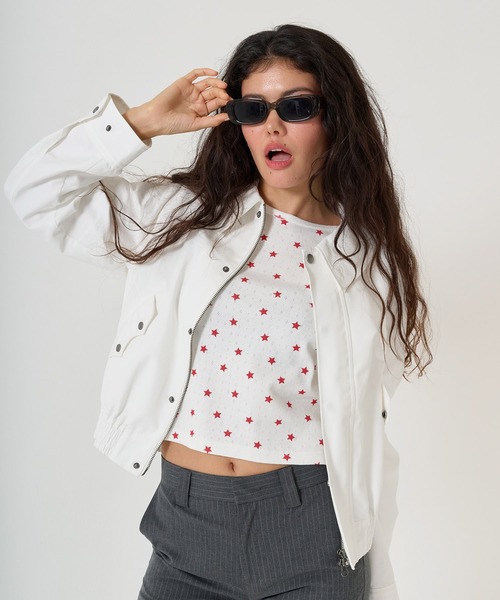 TINA：JOJUN（ティーナジョジュン）の「プリント入り レクタングルサングラス TINA：JOJUN（サングラス・レディース・ブラウン/ライトグレー・F）」の2枚目の写真