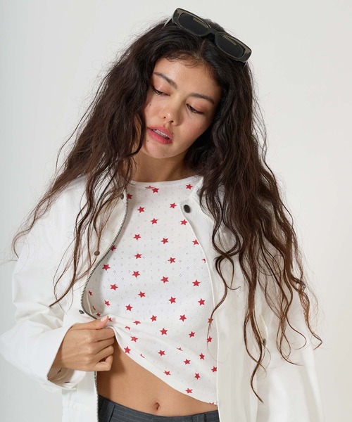 TINA：JOJUN（ティーナジョジュン）の「プリント入り レクタングルサングラス TINA：JOJUN（サングラス・レディース・ブラウン/ライトグレー・F）」の9枚目の写真