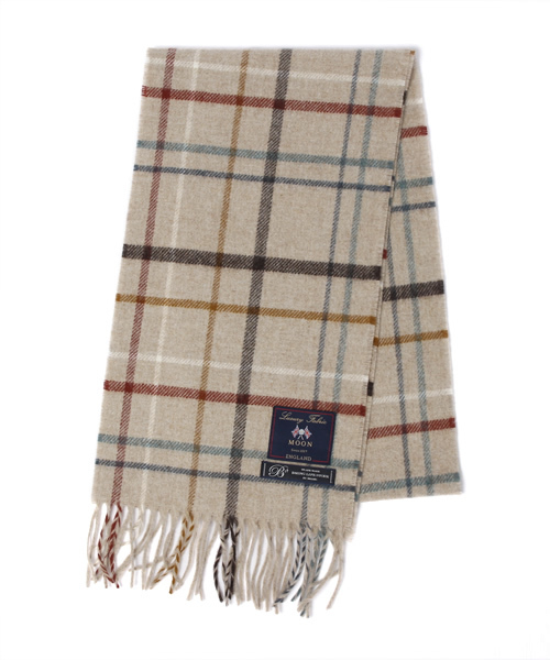 B:MING by BEAMS（ビーミングバイビームス）の「ビーミング by ビームス / MOONチェックマフラー（マフラー・メンズ・ライトグレー/チャコールグレー/ベージュ/レッド/ブルー/ブルー系その他/ネイビー・ONE SIZE）」の3枚目の写真