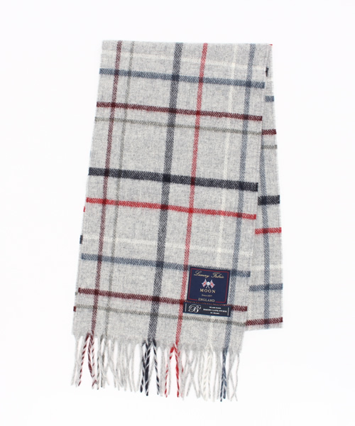 B:MING by BEAMS（ビーミングバイビームス）の「ビーミング by ビームス / MOONチェックマフラー（マフラー・メンズ・ライトグレー/チャコールグレー/ベージュ/レッド/ブルー/ブルー系その他/ネイビー・ONE SIZE）」の2枚目の写真