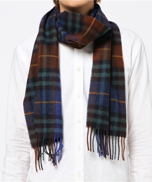 B:MING by BEAMS（ビーミングバイビームス）の「ビーミング by ビームス / MOONチェックマフラー（マフラー・メンズ・ライトグレー/チャコールグレー/ベージュ/レッド/ブルー/ブルー系その他/ネイビー・ONE SIZE）」の11枚目の写真