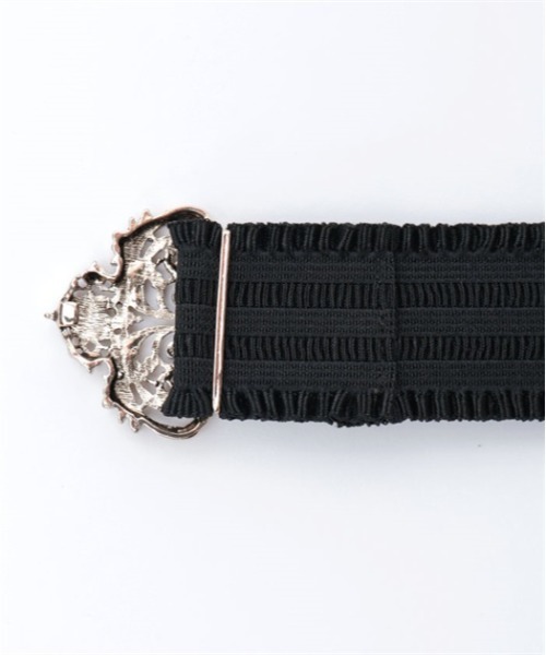 axes femme(アクシーズファム)の「花装飾クラシカルゴムベルト(ベルト・レディース・ゴールド/アンティークゴールド/アンティークシルバー/シルバー/ブラウン・FREE)」の9枚目の写真