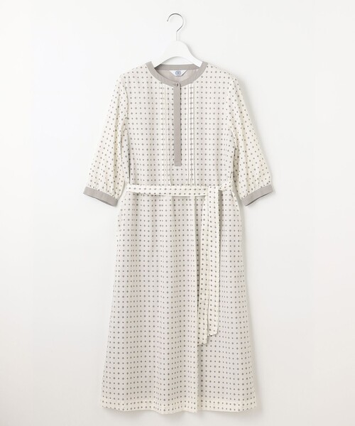 J.PRESS(ジェイプレス)の「【洗える】ジオメトリックプリント ワンピース(ワンピース・レディース・ホワイト系5/サックスブルー系5/ネイビー系5・11/9)」の10枚目の写真