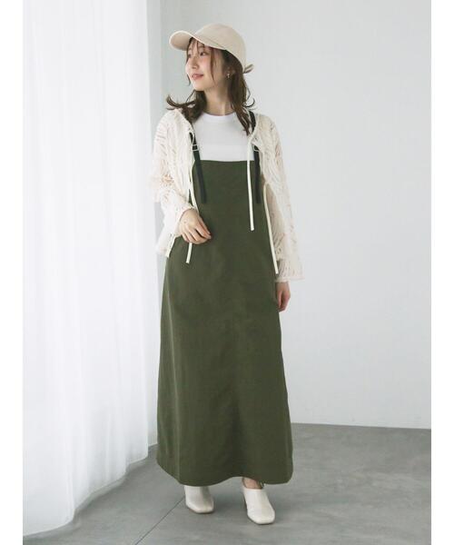 Te chichi TERRASSE（テチチテラス）の「ナイロンキャミワンピース（ワンピース・レディース・カーキ/チャコールグレー/ベージュ・F）」の3枚目の写真