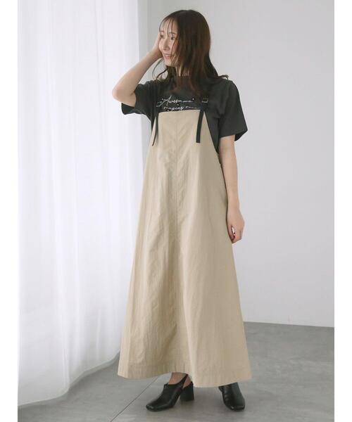 Te chichi TERRASSE（テチチテラス）の「ナイロンキャミワンピース（ワンピース・レディース・カーキ/チャコールグレー/ベージュ・F）」の19枚目の写真