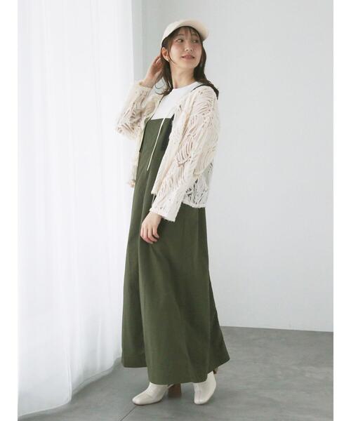 Te chichi TERRASSE（テチチテラス）の「ナイロンキャミワンピース（ワンピース・レディース・カーキ/チャコールグレー/ベージュ・F）」の17枚目の写真