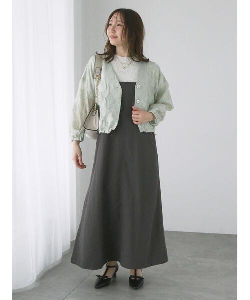 Te chichi TERRASSE（テチチテラス）の「ナイロンキャミワンピース（ワンピース・レディース・カーキ/チャコールグレー/ベージュ・F）」の16枚目の写真