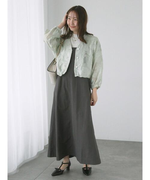 Te chichi TERRASSE（テチチテラス）の「ナイロンキャミワンピース（ワンピース・レディース・カーキ/チャコールグレー/ベージュ・F）」の15枚目の写真