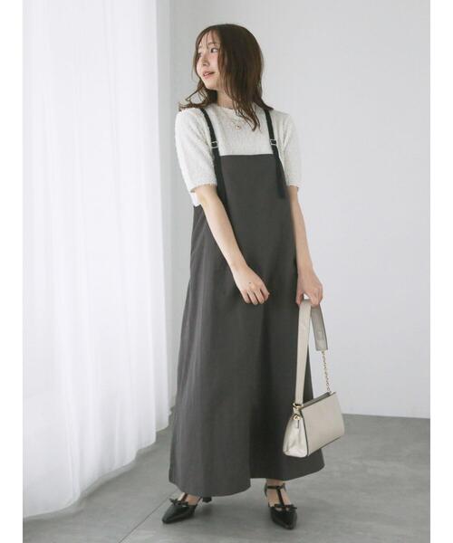 Te chichi TERRASSE（テチチテラス）の「ナイロンキャミワンピース（ワンピース・レディース・カーキ/チャコールグレー/ベージュ・F）」の12枚目の写真