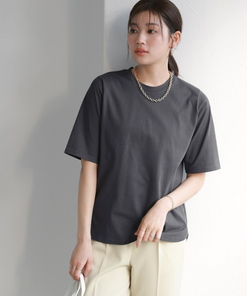 Pierrot(ピエロ)の「イージーケアバックジップデザインTシャツ(Tシャツ/カットソー・レディース・チャコール/オフホワイト/ブラック・M/L)」の10枚目の写真