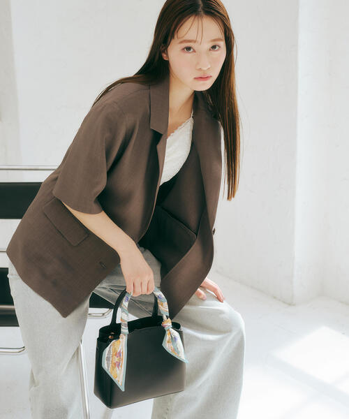 PROPORTION BODY DRESSING（プロポーションボディドレッシング）の「ハーフジャケット / 1215150500（テーラードジャケット・レディース・オフホワイト/ダークグレー・SMALL/MEDIUM）」の5枚目の写真