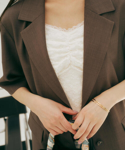 PROPORTION BODY DRESSING（プロポーションボディドレッシング）の「ハーフジャケット / 1215150500（テーラードジャケット・レディース・オフホワイト/ダークグレー・SMALL/MEDIUM）」の7枚目の写真