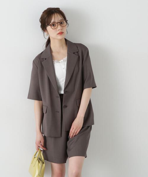 PROPORTION BODY DRESSING（プロポーションボディドレッシング）の「ハーフジャケット / 1215150500（テーラードジャケット・レディース・オフホワイト/ダークグレー・SMALL/MEDIUM）」の8枚目の写真