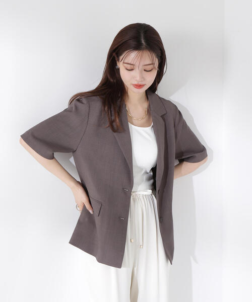 PROPORTION BODY DRESSING（プロポーションボディドレッシング）の「ハーフジャケット / 1215150500（テーラードジャケット・レディース・オフホワイト/ダークグレー・SMALL/MEDIUM）」の12枚目の写真