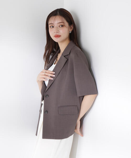 PROPORTION BODY DRESSING（プロポーションボディドレッシング）の「ハーフジャケット / 1215150500（テーラードジャケット・レディース・オフホワイト/ダークグレー・SMALL/MEDIUM）」の13枚目の写真