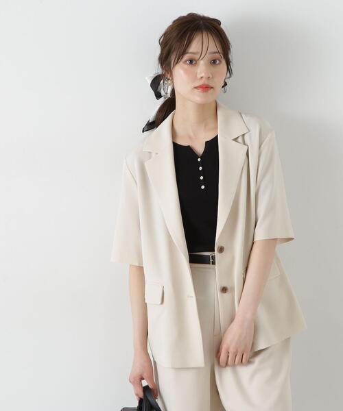 PROPORTION BODY DRESSING（プロポーションボディドレッシング）の「ハーフジャケット / 1215150500（テーラードジャケット・レディース・オフホワイト/ダークグレー・SMALL/MEDIUM）」の21枚目の写真