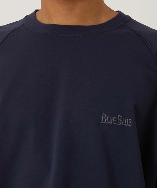 BLUE BLUE（ブルーブルー）の「スビンギザコットン BBエンブロイダリー カットオフ ライトスウェットシャツ（スウェット・メンズ・グレー/ネイビー/ホワイト・SMALL/MEDIUM/LARGE/X-LARGE）」の12枚目の写真