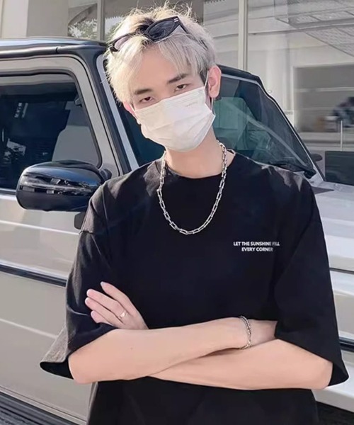 almo(アルモ)の「モノトーンプリントオーバーサイズTシャツ(NEZ)(Tシャツ/カットソー・レディース・ホワイト/ブラック・FREE)」の5枚目の写真