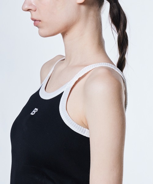 DOUBLE STANDARD CLOTHING(ダブルスタンダードクロージング)の「カップ付きレンシルテレコキャミソール(Tシャツ/カットソー・レディース・オフホワイト/ブラック・FREE)」の7枚目の写真