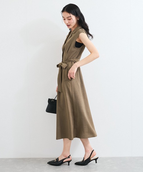 VIS（ビス）の「【美easy】リネンライクジレワンピース【接触冷感/洗える】（ワンピース・レディース・ネイビー/グリーン系その他2/キナリ・FREE）」の17枚目の写真