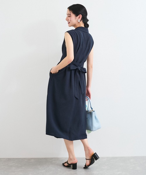 VIS（ビス）の「【美easy】リネンライクジレワンピース【接触冷感/洗える】（ワンピース・レディース・ネイビー/グリーン系その他2/キナリ・FREE）」の6枚目の写真
