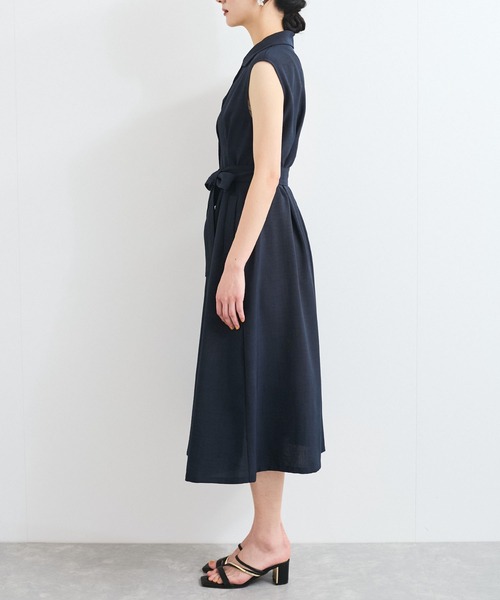 VIS（ビス）の「【美easy】リネンライクジレワンピース【接触冷感/洗える】（ワンピース・レディース・ネイビー/グリーン系その他2/キナリ・FREE）」の8枚目の写真