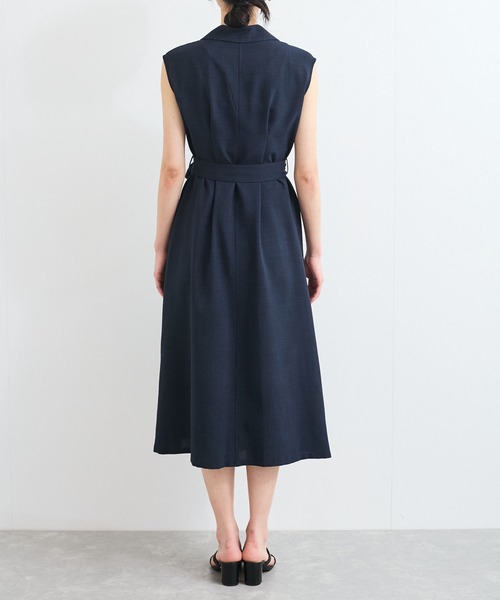 VIS（ビス）の「【美easy】リネンライクジレワンピース【接触冷感/洗える】（ワンピース・レディース・ネイビー/グリーン系その他2/キナリ・FREE）」の9枚目の写真