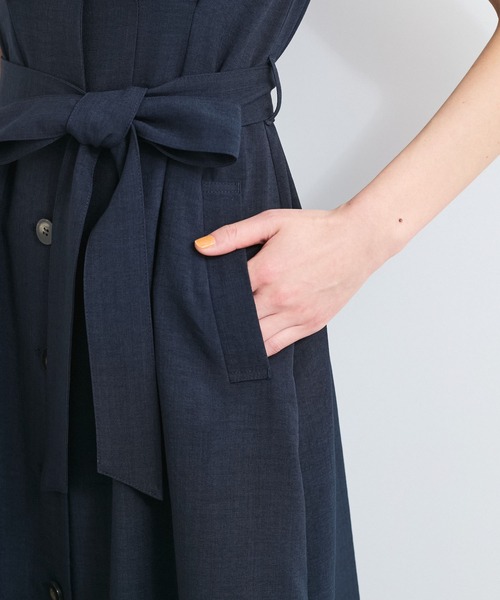 美easy】リネンライクジレワンピース【接触冷感/洗える】（ワンピース