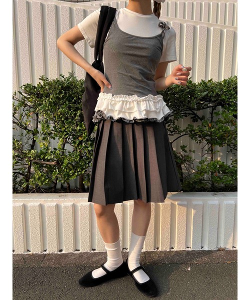 WC(ダブル シー)の「バイカラーフェイクレイヤードデザインT(Tシャツ/カットソー・レディース・グレー/サックスブルー・FREE)」の11枚目の写真