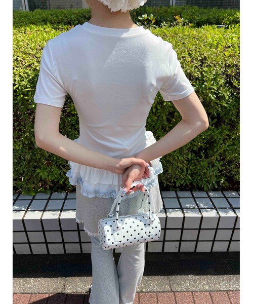 WC(ダブル シー)の「バイカラーフェイクレイヤードデザインT(Tシャツ/カットソー・レディース・グレー/サックスブルー・FREE)」の9枚目の写真