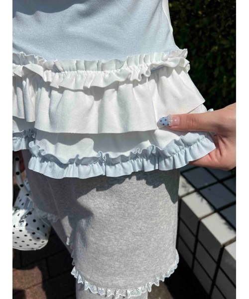 WC(ダブル シー)の「バイカラーフェイクレイヤードデザインT(Tシャツ/カットソー・レディース・グレー/サックスブルー・FREE)」の4枚目の写真