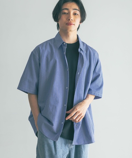 LOWRYS FARM（ローリーズファーム）の「アソートストライプシャツＳＳ　 492779（シャツ/ブラウス・メンズ・ブルー系その他/ブルー/ブルー系その他2/ブラウン・MEDIUM/LARGE）」の3枚目の写真