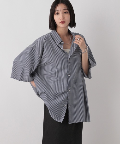 LOWRYS FARM（ローリーズファーム）の「アソートストライプシャツＳＳ　 492779（シャツ/ブラウス・メンズ・ブルー系その他/ブルー/ブルー系その他2/ブラウン・MEDIUM/LARGE）」の4枚目の写真