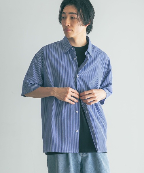 LOWRYS FARM（ローリーズファーム）の「アソートストライプシャツＳＳ　 492779（シャツ/ブラウス・メンズ・ブルー系その他/ブルー/ブルー系その他2/ブラウン・MEDIUM/LARGE）」の5枚目の写真