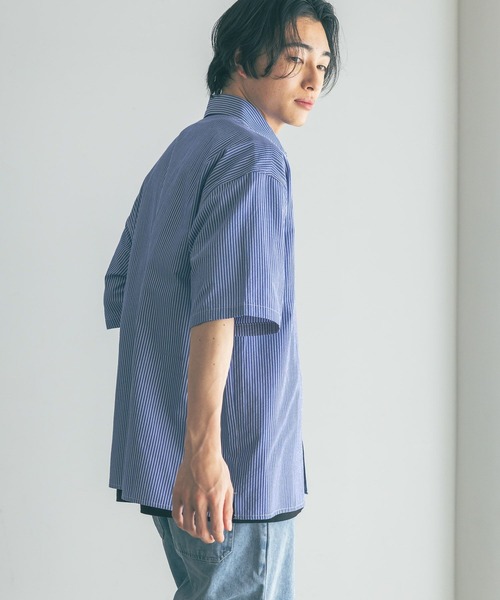 LOWRYS FARM（ローリーズファーム）の「アソートストライプシャツＳＳ　 492779（シャツ/ブラウス・メンズ・ブルー系その他/ブルー/ブルー系その他2/ブラウン・MEDIUM/LARGE）」の6枚目の写真