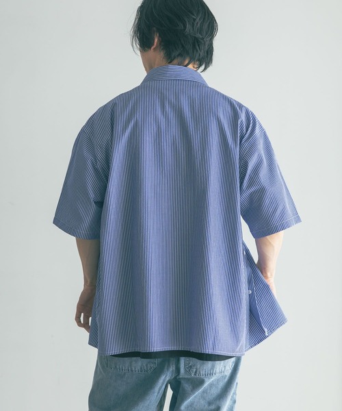 LOWRYS FARM（ローリーズファーム）の「アソートストライプシャツＳＳ　 492779（シャツ/ブラウス・メンズ・ブルー系その他/ブルー/ブルー系その他2/ブラウン・MEDIUM/LARGE）」の7枚目の写真