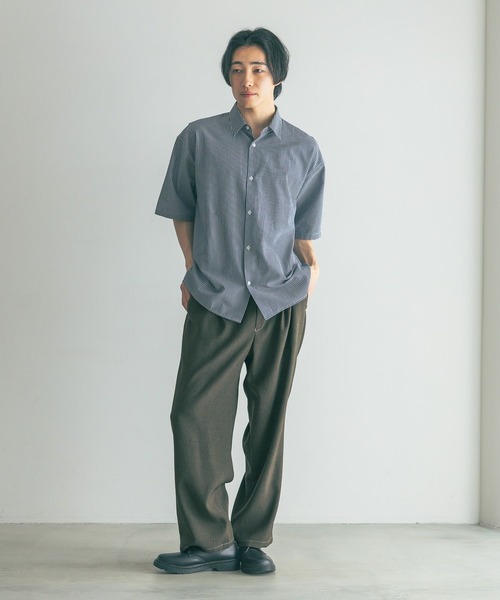 LOWRYS FARM（ローリーズファーム）の「アソートストライプシャツＳＳ　 492779（シャツ/ブラウス・メンズ・ブルー系その他/ブルー/ブルー系その他2/ブラウン・MEDIUM/LARGE）」の8枚目の写真