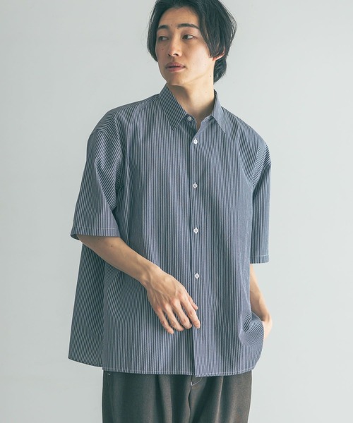 LOWRYS FARM（ローリーズファーム）の「アソートストライプシャツＳＳ　 492779（シャツ/ブラウス・メンズ・ブルー系その他/ブルー/ブルー系その他2/ブラウン・MEDIUM/LARGE）」の12枚目の写真