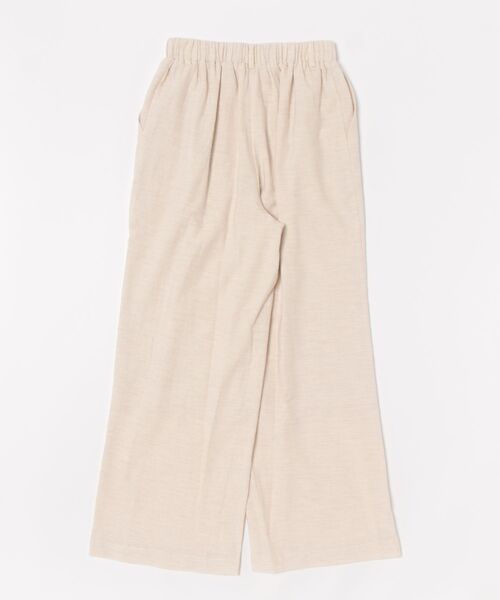 Q（キュー）の「リネンライクセミワイドパンツ（その他パンツ・レディース・アイボリー/ブラック・MEDIUM）」の3枚目の写真