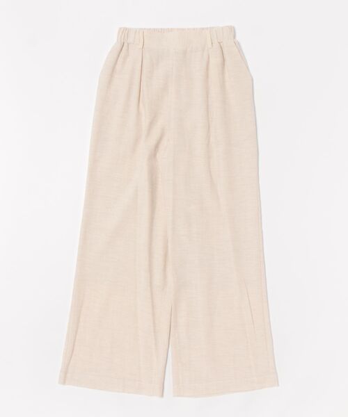 Q（キュー）の「リネンライクセミワイドパンツ（その他パンツ・レディース・アイボリー/ブラック・MEDIUM）」の4枚目の写真