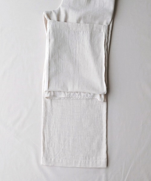 Q（キュー）の「リネンライクセミワイドパンツ（その他パンツ・レディース・アイボリー/ブラック・MEDIUM）」の10枚目の写真