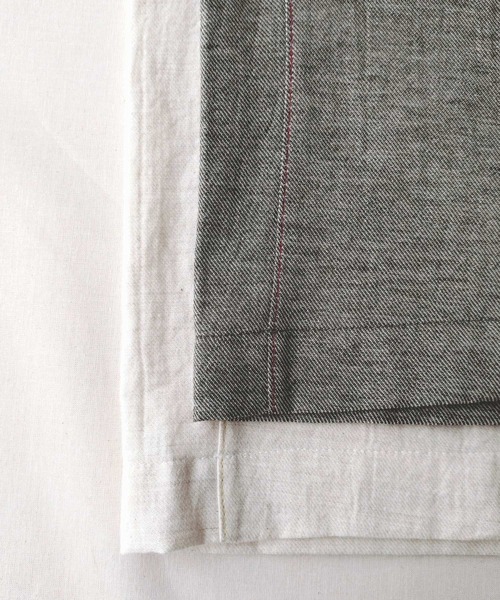 Q（キュー）の「リネンライクセミワイドパンツ（その他パンツ・レディース・アイボリー/ブラック・MEDIUM）」の12枚目の写真