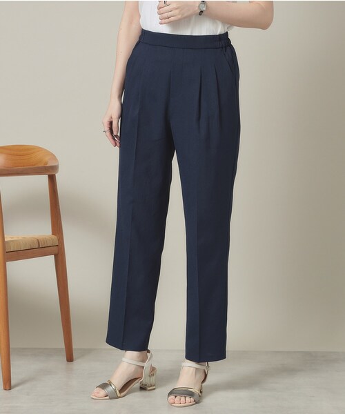 ITS'DEMO（イッツデモ）の「【手洗い可】麻調メッシュパンツ（その他パンツ・レディース・ライトベージュ/ネイビー・00）」の2枚目の写真