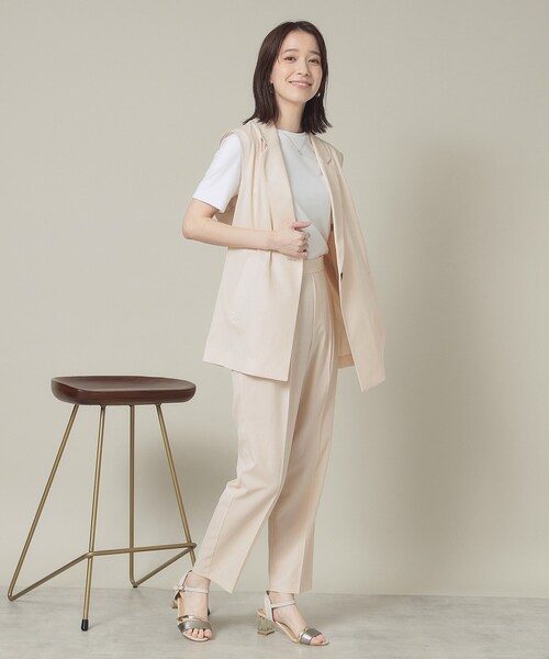 ITS'DEMO（イッツデモ）の「【手洗い可】麻調メッシュパンツ（その他パンツ・レディース・ライトベージュ/ネイビー・00）」の16枚目の写真