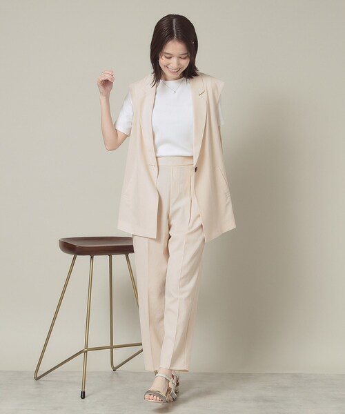 ITS'DEMO（イッツデモ）の「【手洗い可】麻調メッシュパンツ（その他パンツ・レディース・ライトベージュ/ネイビー・00）」の15枚目の写真