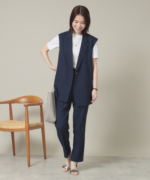 ITS'DEMO（イッツデモ）の「【手洗い可】麻調メッシュパンツ（その他パンツ・レディース・ライトベージュ/ネイビー・00）」の12枚目の写真