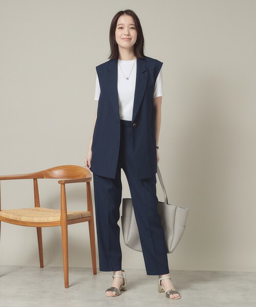 ITS'DEMO（イッツデモ）の「【手洗い可】麻調メッシュパンツ（その他パンツ・レディース・ライトベージュ/ネイビー・00）」の11枚目の写真