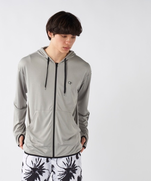 Ocean Pacific（オーシャンパシフィック）の「【OP/オーピー】水陸両用UVパーカー　ラッシュパーカー（ラッシュガード・メンズ・ブラック/ホワイト/杢グレー・X-LARGE/LARGE/SMALL/MEDIUM）」の3枚目の写真